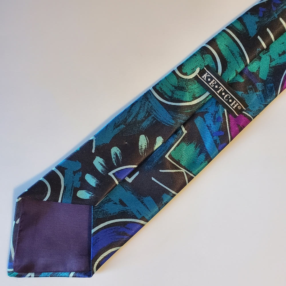 Vintage Mens Tie - Retro Costume Fun Colors Abstract Art Womens Mens - Picture 4 of 7